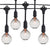 50 Socket Suspended Outdoor Commercial String Light Set, Clear Globe Bulbs, 54 FT Black Cord w/ E12 C7 Base, Weatherproof