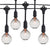 25 Socket Suspended Outdoor Commercial String Light Set, Globe Bulbs, 29 FT Black Cord w/ E12 C7 Base, Weatherproof