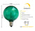 Green LED Filament G50 Globe Shatterproof Energy Saving Color Light Bulb, Dimmable, 1W,  E12 Candelabra Base