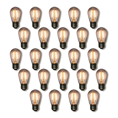 24-Pack LED Filament S14 Shatterproof Light Bulb, Dimmable, 2W,  E26 Medium Base