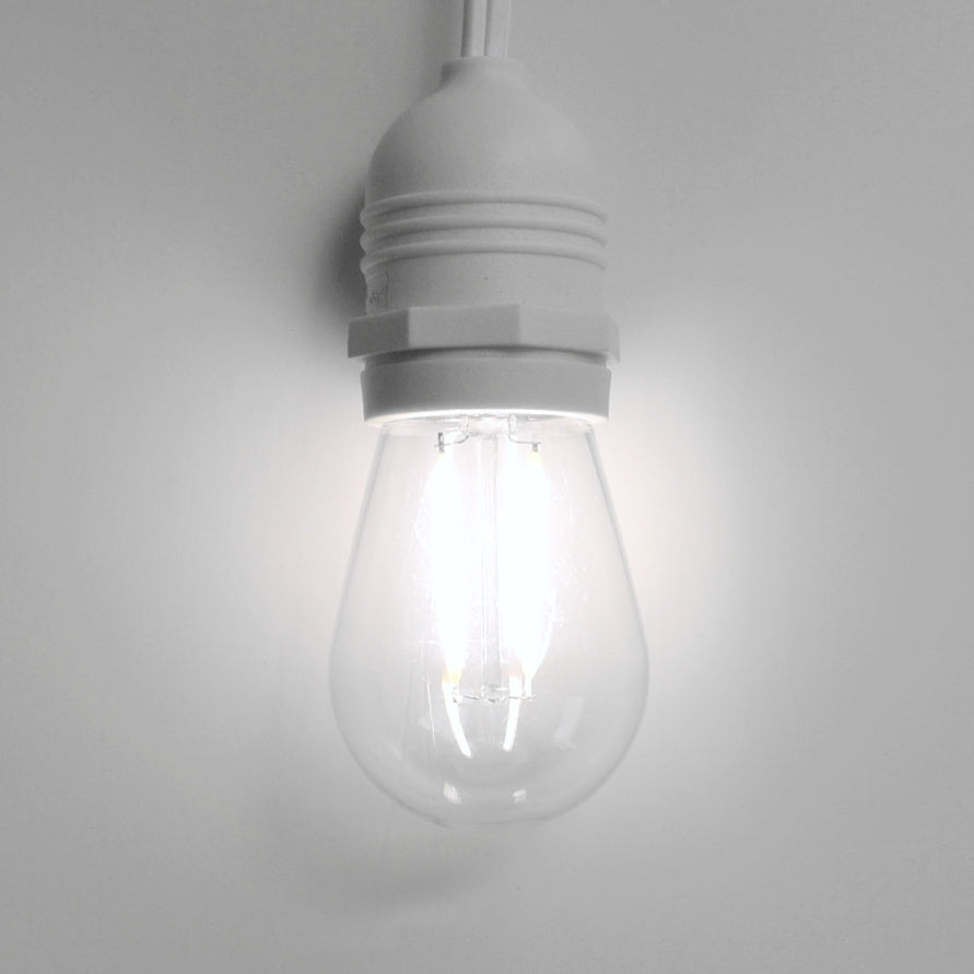 Cool White LED Filament S14 Shatterproof Energy Saving Light Bulb, Dimmable, 2W,  E26 Medium Base (Single)