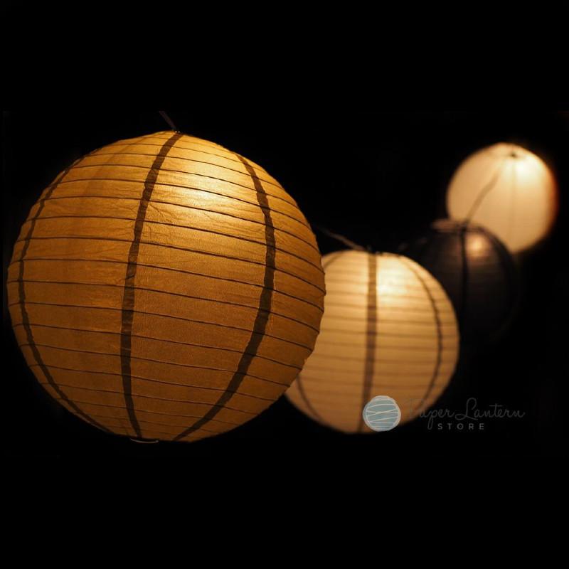 12" School Graduation Party Even Ribbing Paper Lantern String Light Decoration COMBO Kit (31 FT) - AsianImportStore.com - B2B Wholesale Lighting and Decor