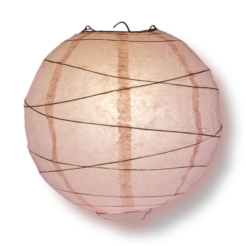 8/12/16" Pink Round Paper Lanterns, Irregular Ribbing (3-Pack Cluster) - AsianImportStore.com - B2B Wholesale Lighting and Decor