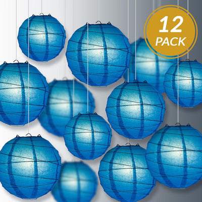 12-PC Turquoise Paper Lantern Chinese Hanging Wedding & Party Assorted Decoration Set, 12/10/8-Inch - AsianImportStore.com - B2B Wholesale Lighting and Decor