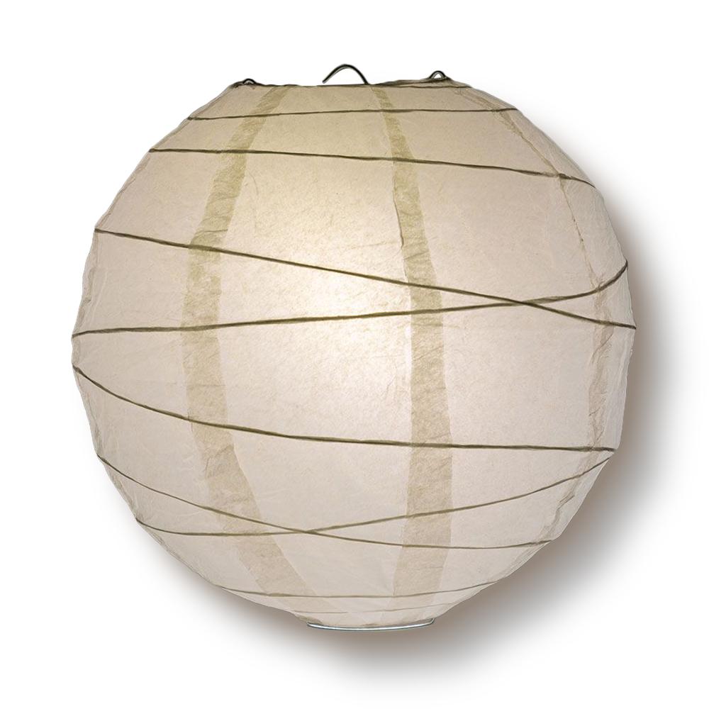 8/12/16" White Round Paper Lanterns, Irregular Ribbing (3-Pack Cluster) - AsianImportStore.com - B2B Wholesale Lighting and Decor