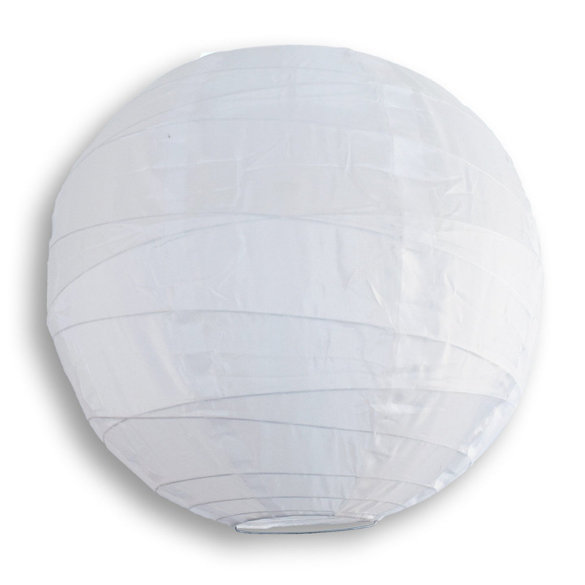 12" Irregular Ribbed White Shimmering Nylon Lantern, Durable, Hanging