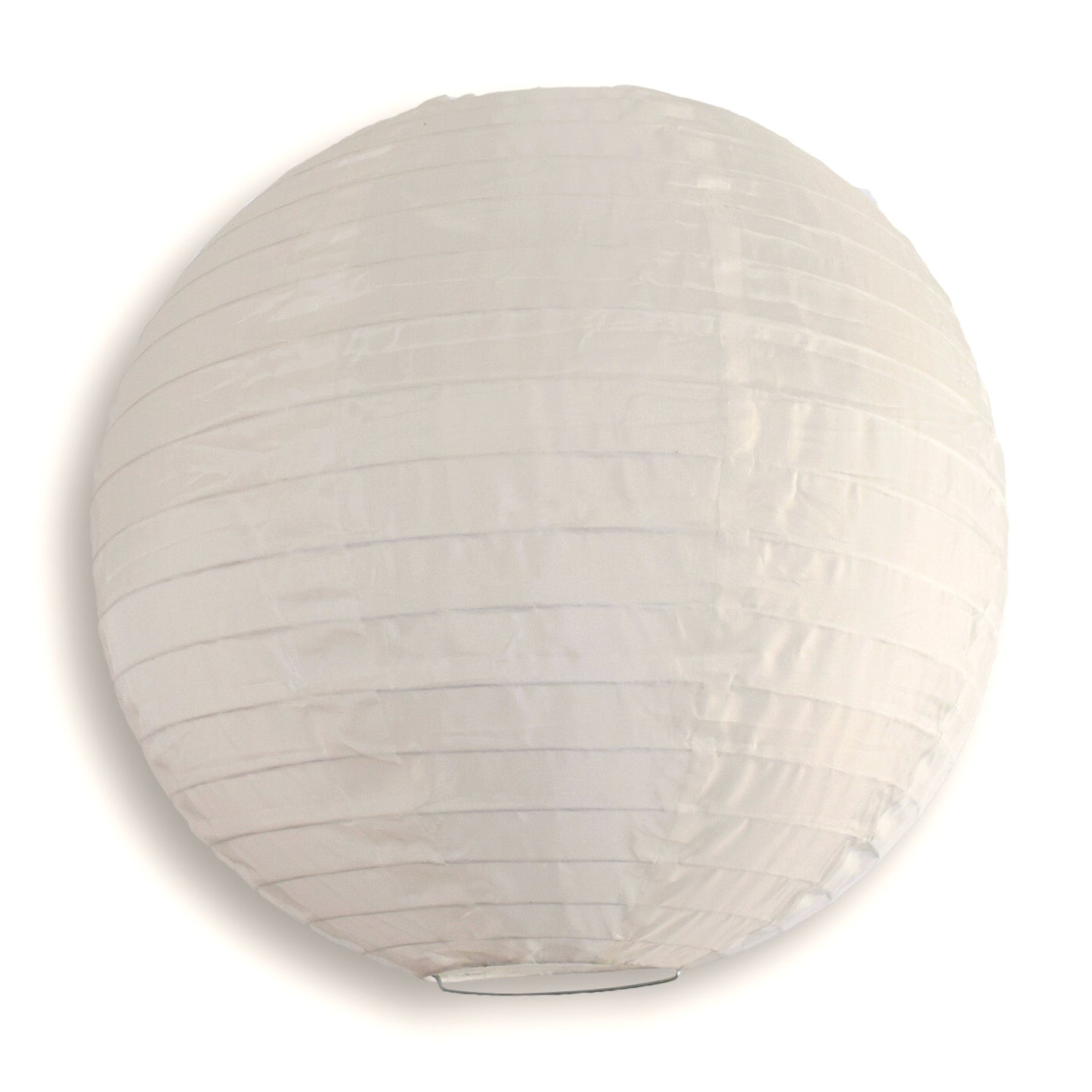 16" Beige Shimmering Nylon Lantern, Even Ribbing, Durable, Hanging