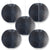 5 PACK | 14" Black Shimmering Nylon Lantern, Even Ribbing, Durable, Hanging Decoration