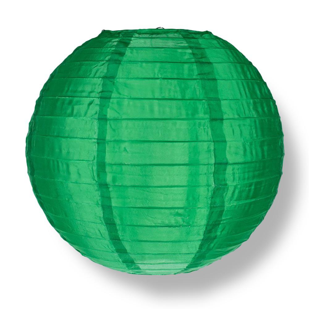(Discontinued) (10-PACK) 12" Emerald Green Shimmering Nylon Lantern, Even Ribbing, Durable, Hanging Decoration - AsianImportStore.com - B2B Wholesale Lighting & Décor since 2002.