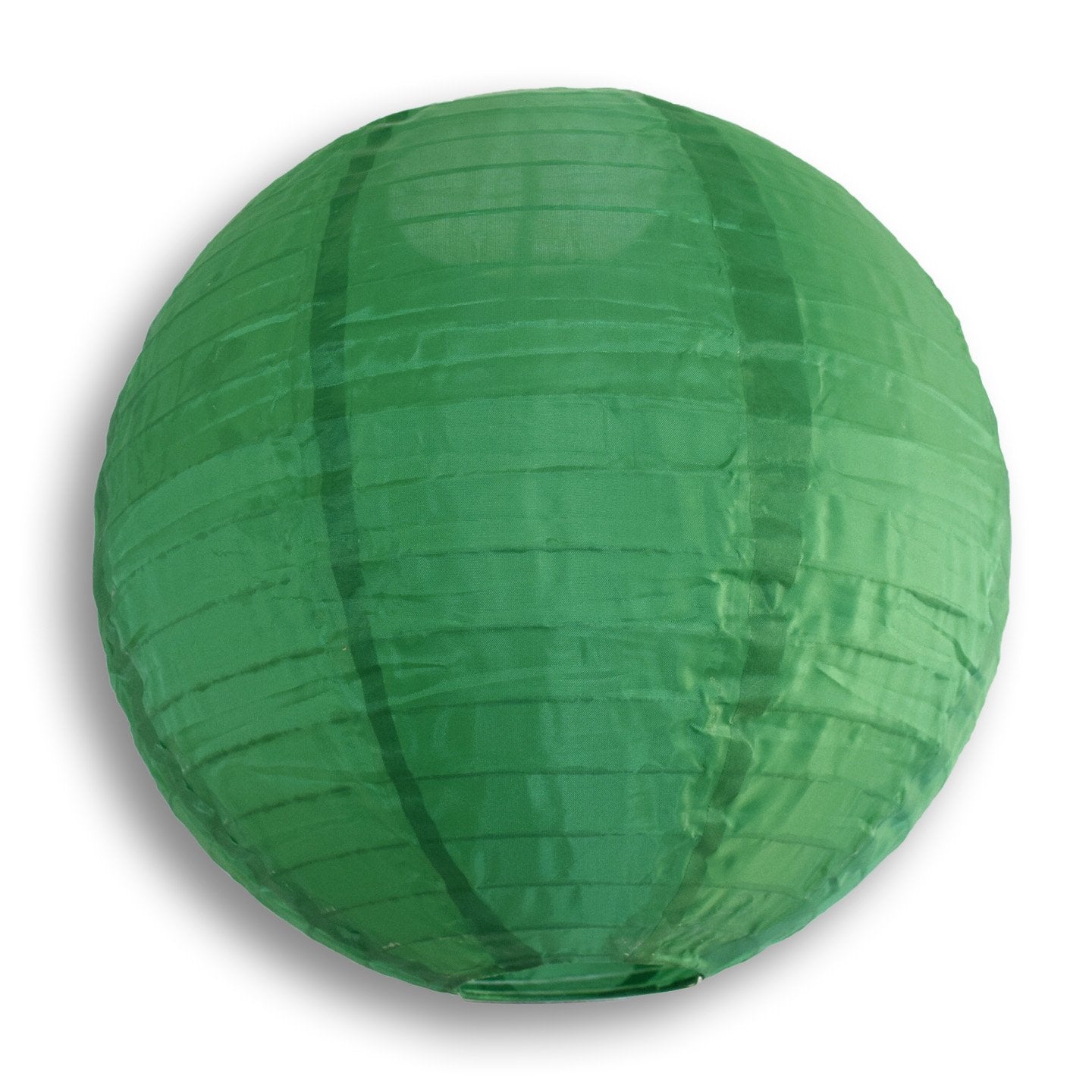 16" Emerald Green Shimmering Nylon Lantern, Even Ribbing, Durable, Hanging Decoration