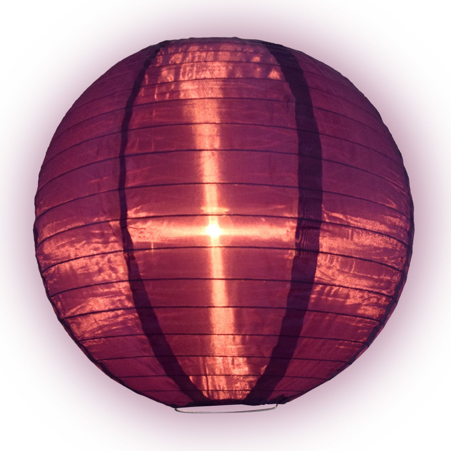 36" Dark Purple Jumbo Shimmering Nylon Lantern, Even Ribbing, Durable, Dry Outdoor Hanging Decoration