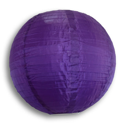 14" Dark Purple Shimmering Nylon Lantern, Even Ribbing, Durable, Hanging - AsianImportStore.com - B2B Wholesale Lighting & Décor since 2002.