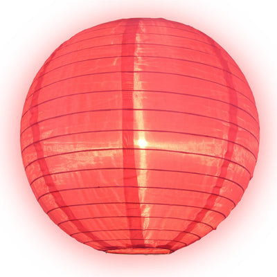10" Hot Pink Shimmering Nylon Lantern, Even Ribbing, Durable, Hanging