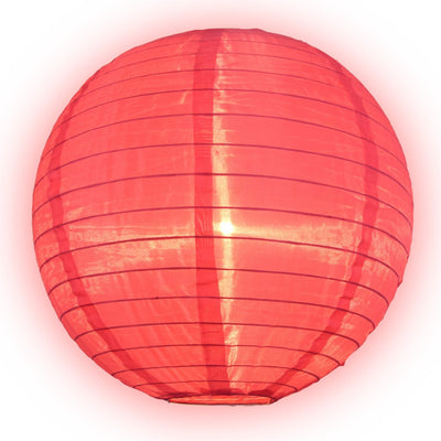 18" Hot Pink Shimmering Nylon Lantern, Even Ribbing, Durable, Hanging - AsianImportStore.com - B2B Wholesale Lighting & Décor since 2002.