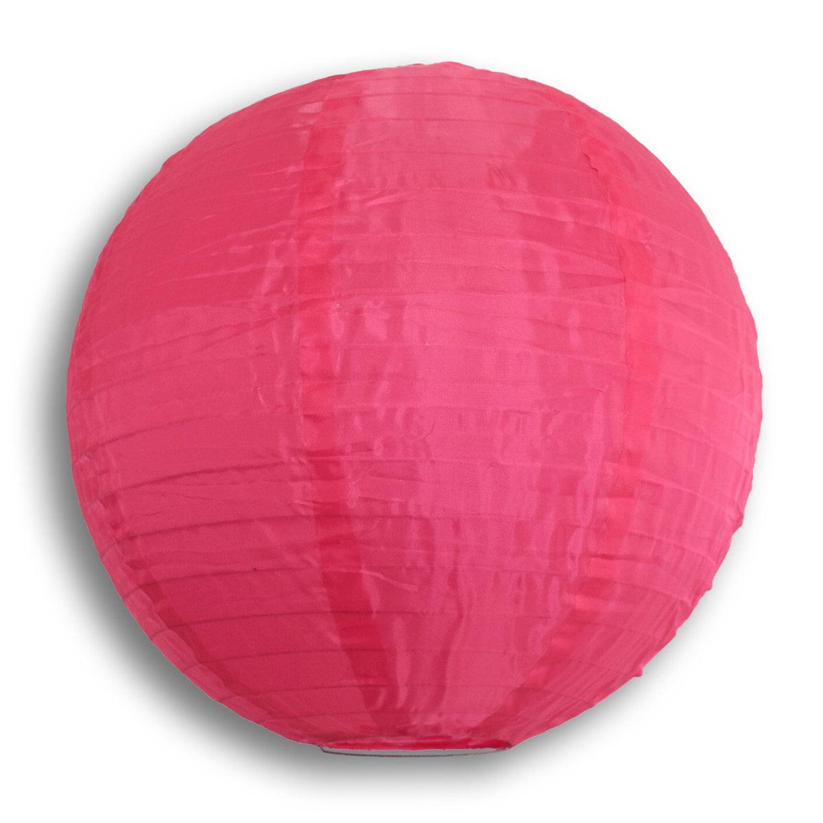 12" Hot Pink Shimmering Nylon Lantern, Even Ribbing, Durable, Hanging - AsianImportStore.com - B2B Wholesale Lighting & Décor since 2002.