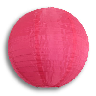 14" Hot Pink Shimmering Nylon Lantern, Even Ribbing, Durable, Hanging - AsianImportStore.com - B2B Wholesale Lighting & Décor since 2002.