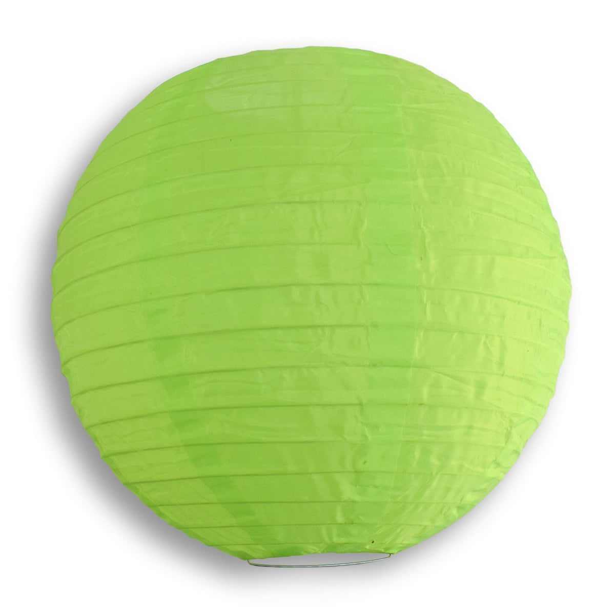 24" Neon Green Shimmering Nylon Lantern, Even Ribbing, Durable, Hanging - AsianImportStore.com - B2B Wholesale Lighting & Décor since 2002.