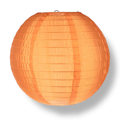 (Discontinued) (10-PACK) 12" Orange Shimmering Nylon Lantern, Even Ribbing, Durable, Hanging Decoration - AsianImportStore.com - B2B Wholesale Lighting & Décor since 2002.