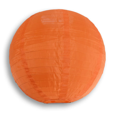 10" Orange Shimmering Nylon Lantern, Even Ribbing, Durable, Hanging