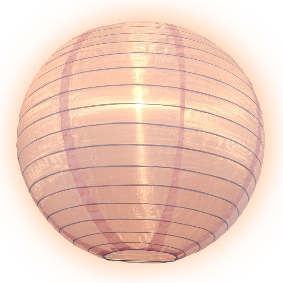 10" Pink Shimmering Nylon Lantern, Even Ribbing, Durable, Hanging