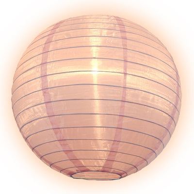 8" Pink Shimmering Nylon Lantern, Even Ribbing, Durable, Hanging - AsianImportStore.com - B2B Wholesale Lighting & Décor since 2002.