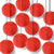 12 PACK | 14" Red Shimmering Nylon Lantern, Even Ribbing, Durable, Hanging Decoration