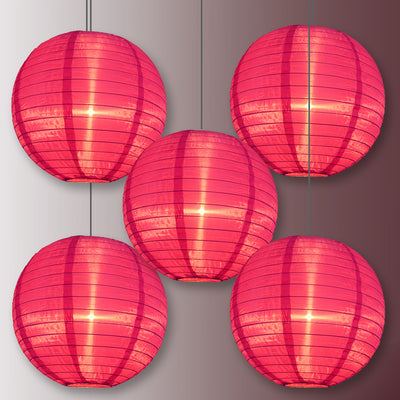 BULK PACK (5) 30" Ultra Violet Jumbo Shimmering Nylon Lantern, Even Ribbing, Durable, Dry Outdoor Hanging Decoration