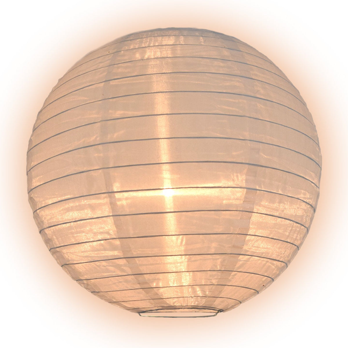 8" White Shimmering Nylon Lantern, Even Ribbing, Durable, Hanging - AsianImportStore.com - B2B Wholesale Lighting & Décor since 2002.