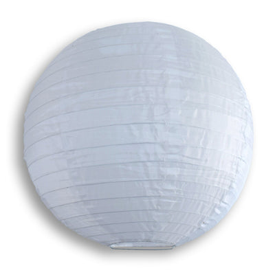 14" White Shimmering Nylon Lantern, Even Ribbing, Durable, Hanging - AsianImportStore.com - B2B Wholesale Lighting & Décor since 2002.