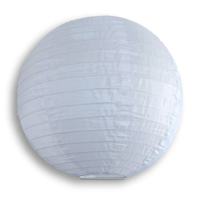24" White Shimmering Nylon Lantern, Even Ribbing, Durable, Hanging - AsianImportStore.com - B2B Wholesale Lighting & Décor since 2002.