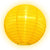 10" Yellow Shimmering Nylon Lantern, Even Ribbing, Durable, Hanging