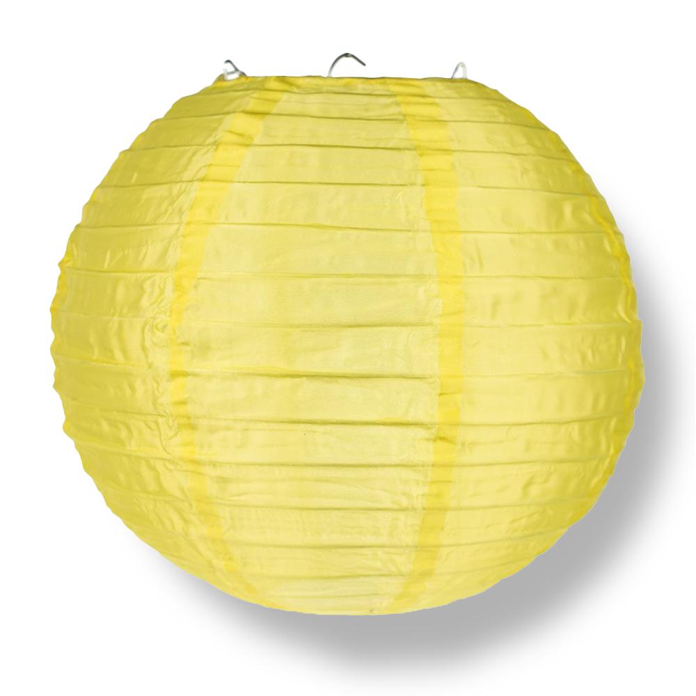 BLOWOUT (10-PACK) 12" Yellow Shimmering Nylon Lantern, Even Ribbing, Durable, Hanging Decoration - AsianImportStore.com - B2B Wholesale Lighting & Décor since 2002.