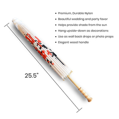 32" Cherry Blossom Premium Nylon Parasol Umbrella with Elegant Handle
