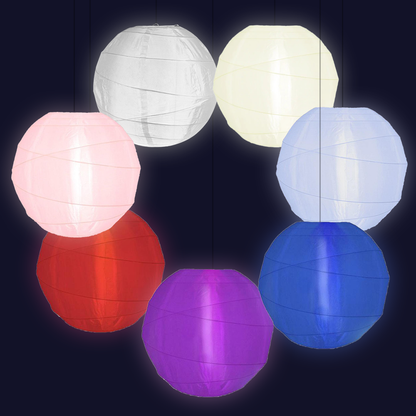 48" Shimmering Crisscross Ribbing Nylon Lanterns (12-Pack) - Custom Colors Available for Pre-Order (90-Day Processing)