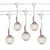 BLOWOUT 50 Socket Suspended Outdoor Commercial String Light Set, Clear Globe Bulbs, 54 FT White Cord w/ E12 C7 Base, Weatherproof