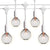 BLOWOUT 50 Socket Suspended Outdoor Commercial String Light Set, Clear Globe Bulbs, 54 FT White Cord w/ E12 C7 Base, Weatherproof