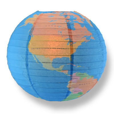 5 Pack | 14" Geographical World Map Earth Globe Paper Lantern Hanging Classroom & Party Decoration - AsianImportStore.com - B2B Wholesale Lighting and Decor