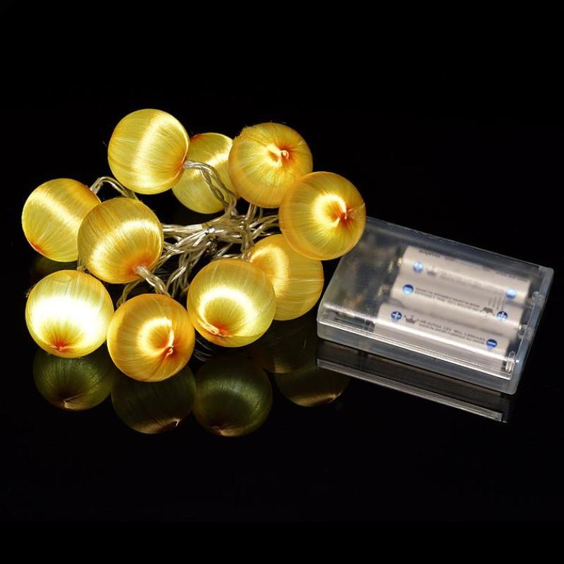 Yellow Silk Ball String Light - AsianImportStore.com - B2B Wholesale Lighting and Decor