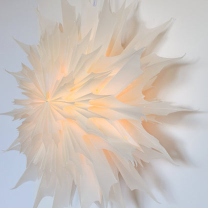 17" White Sleet Snowflake Star Lantern Pizzelle Design