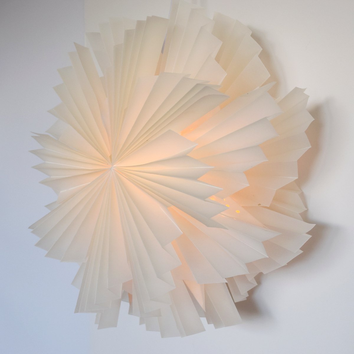 24" White Glacier Snowflake Star Lantern Pizzelle Design