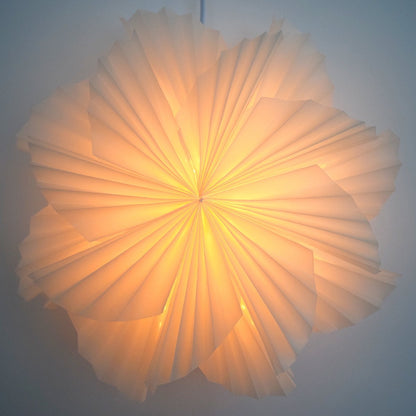 32" White Glacier Snowflake Star Lantern Pizzelle Design