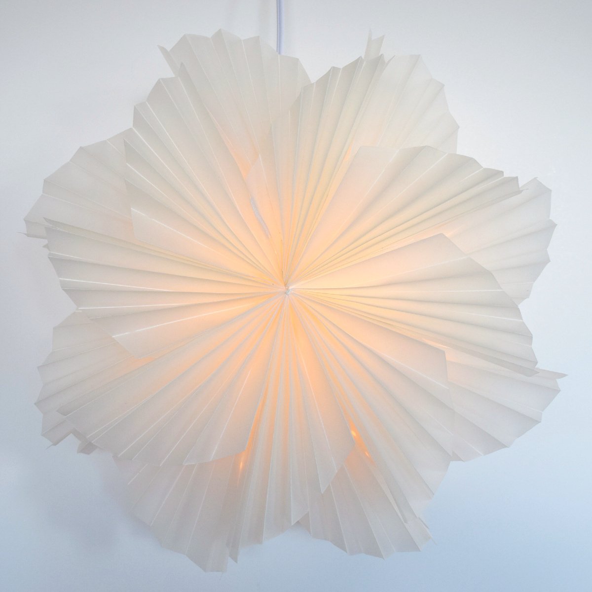 32" White Glacier Snowflake Star Lantern Pizzelle Design