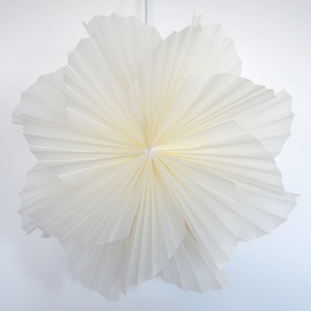 32" White Glacier Snowflake Star Lantern Pizzelle Design - Great With or Without Lights - Ideal for Holiday and Snowflake Decorations, Weddings, Parties, and Home Decor
