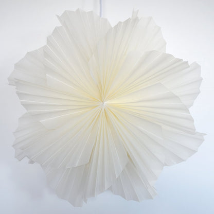 24" White Glacier Snowflake Star Lantern Pizzelle Design - Great With or Without Lights - Ideal for Holiday and Snowflake Decorations, Weddings, Parties, and Home Decor