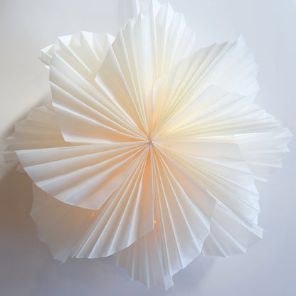 24" White Glacier Snowflake Star Lantern Pizzelle Design - Great With or Without Lights - Ideal for Holiday and Snowflake Decorations, Weddings, Parties, and Home Decor
