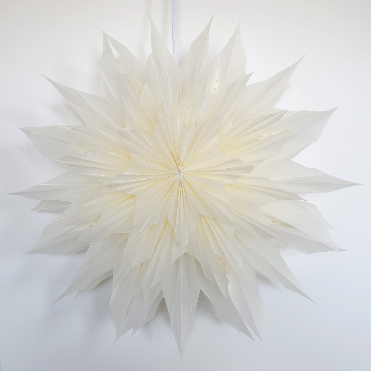 24" White Apricity Snowflake Star Lantern Pizzelle Design - Great With or Without Lights - Ideal for Holiday and Snowflake Decorations, Weddings, Parties, and Home Decor