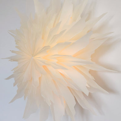 24" White Snowdrift Snowflake Star Lantern Pizzelle Design