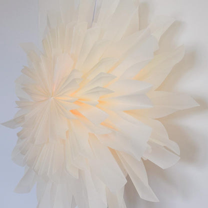 32" White Snowfall Snowflake Star Lantern Pizzelle Design