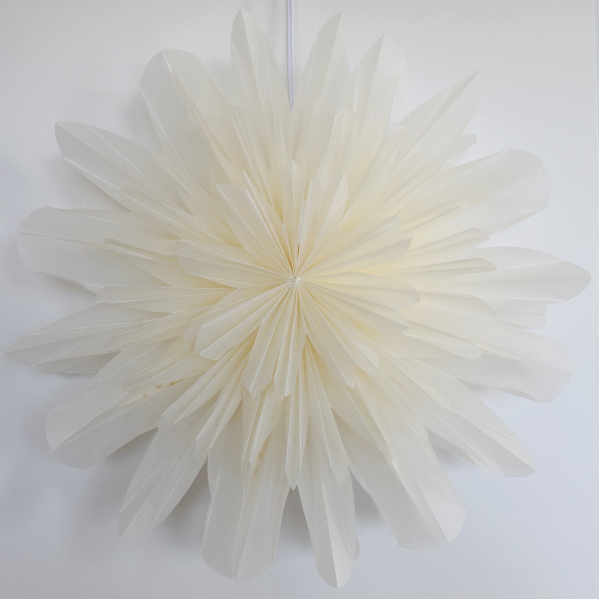 32" White Snowfall Snowflake Star Lantern Pizzelle Design - Great With or Without Lights - Ideal for Holiday and Snowflake Decorations, Weddings, Parties, and Home Decor
