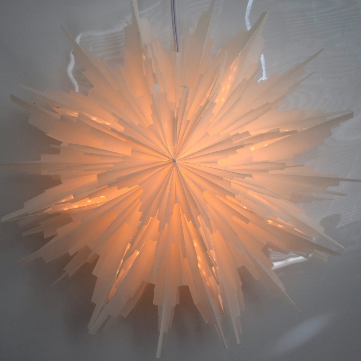32" White Hiemal Snowflake Star Lantern Pizzelle Design